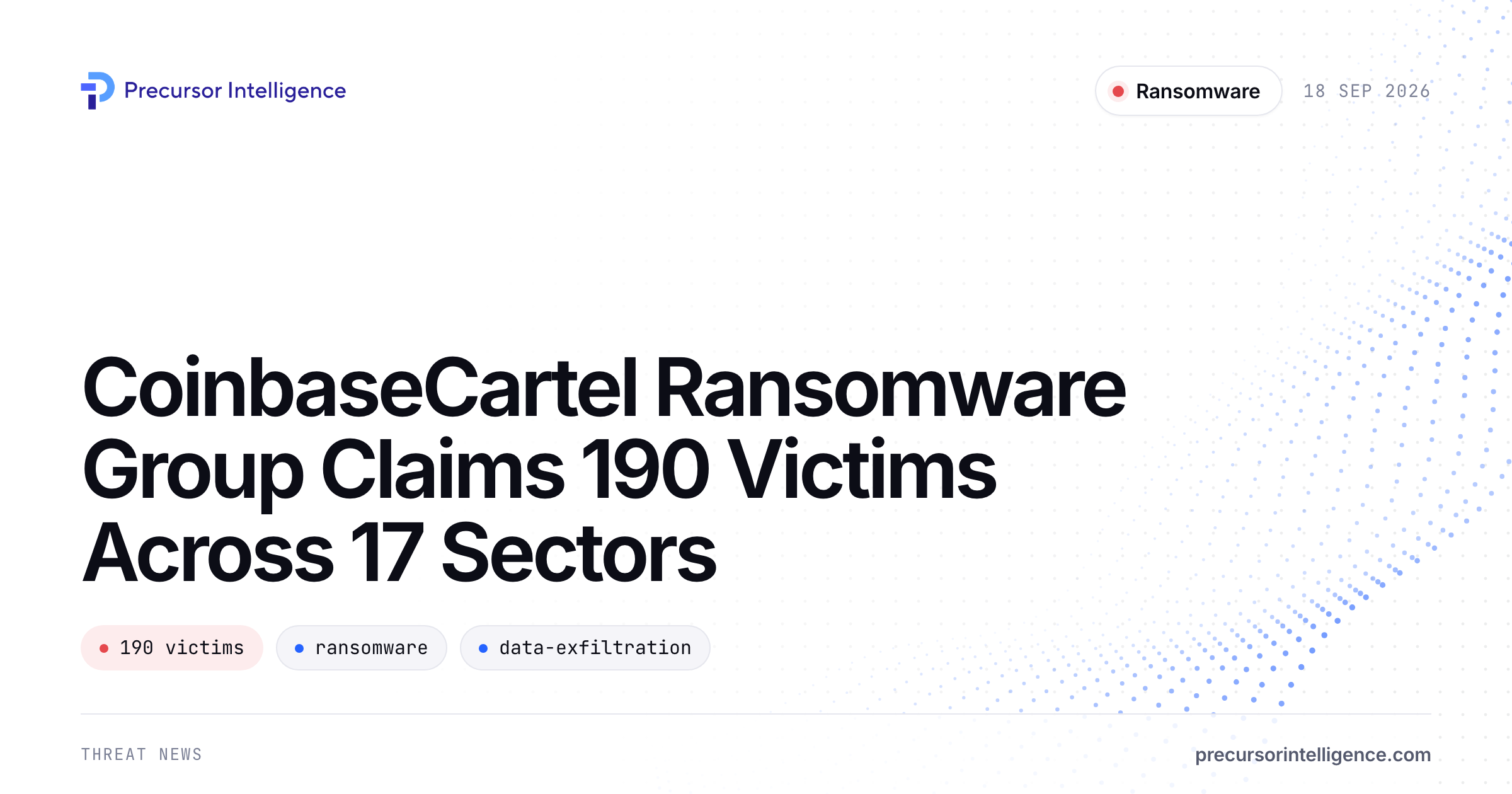 CoinbaseCartel Ransomware Group Claims 190 Victims Across 17 Sectors